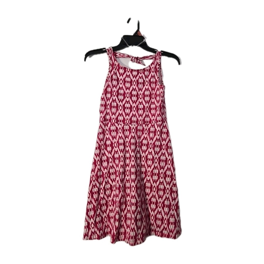 OLD NAVY Sleeveless Aline Dress Girls 14 XL  Pink White Geometric Scoop‎ Neck